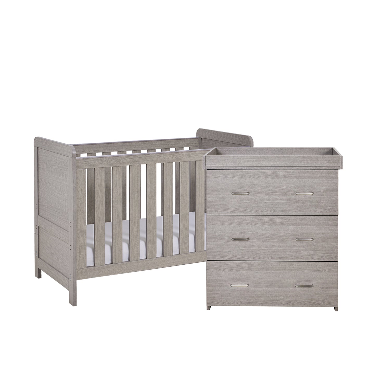 BABYMORE - Caro Mini 2 Piece Nursery Furniture Set – Grey Wash