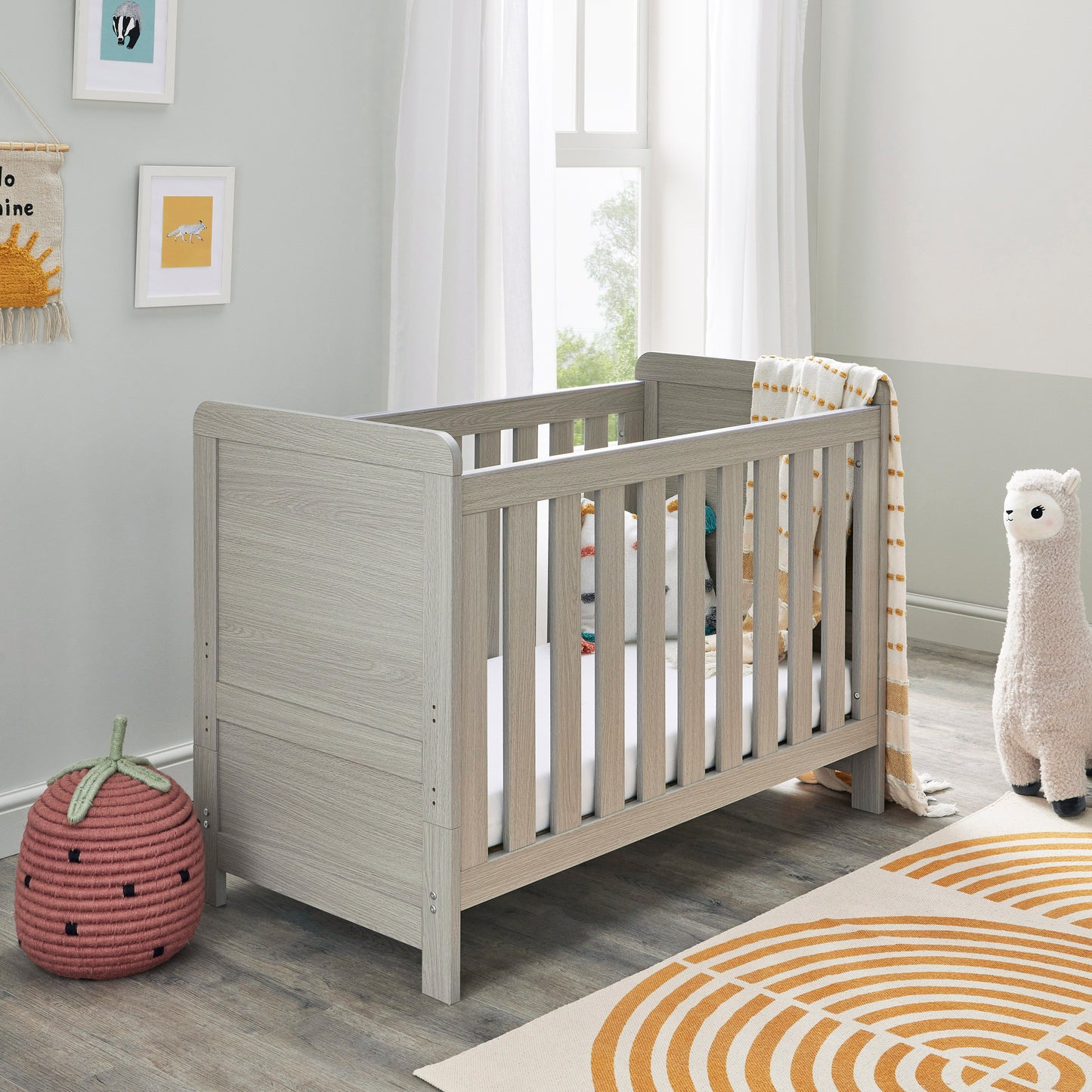 BABYMORE - Caro Mini Cot Bed – Grey Wash