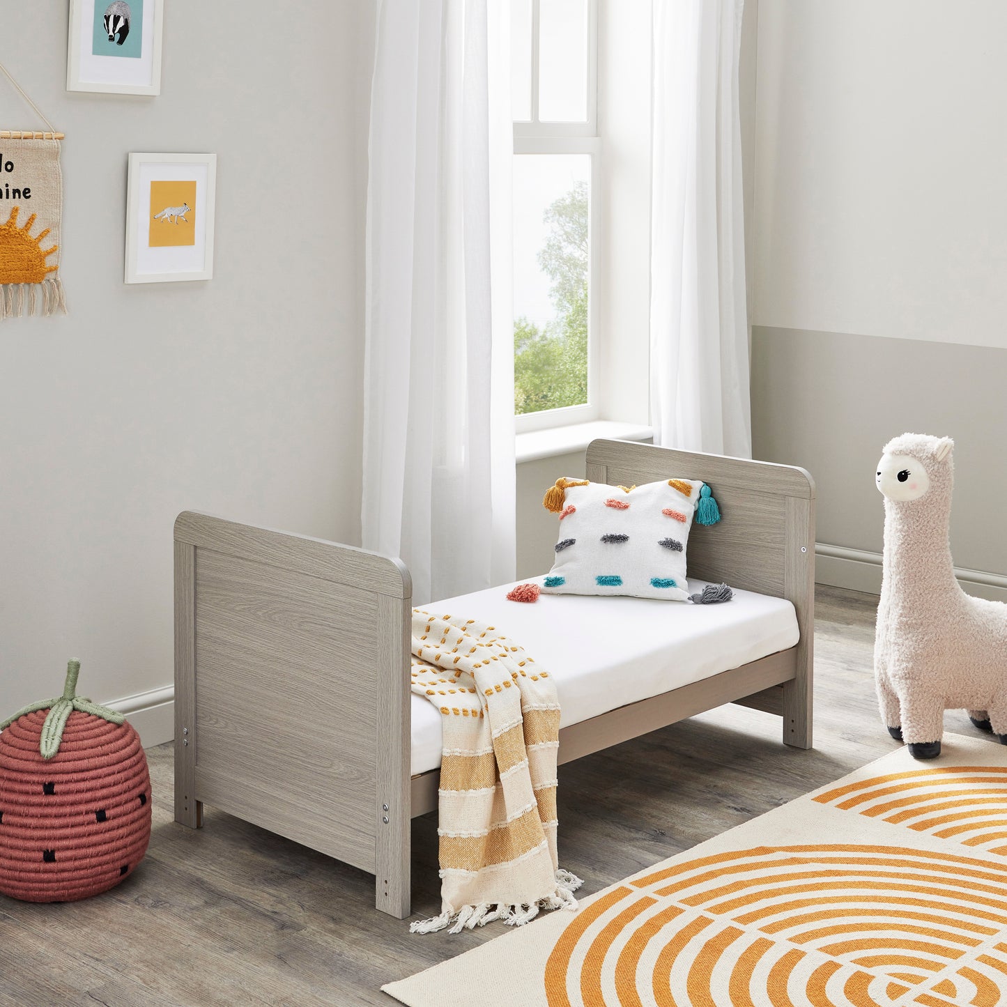 BABYMORE - Caro Mini Cot Bed – Grey Wash