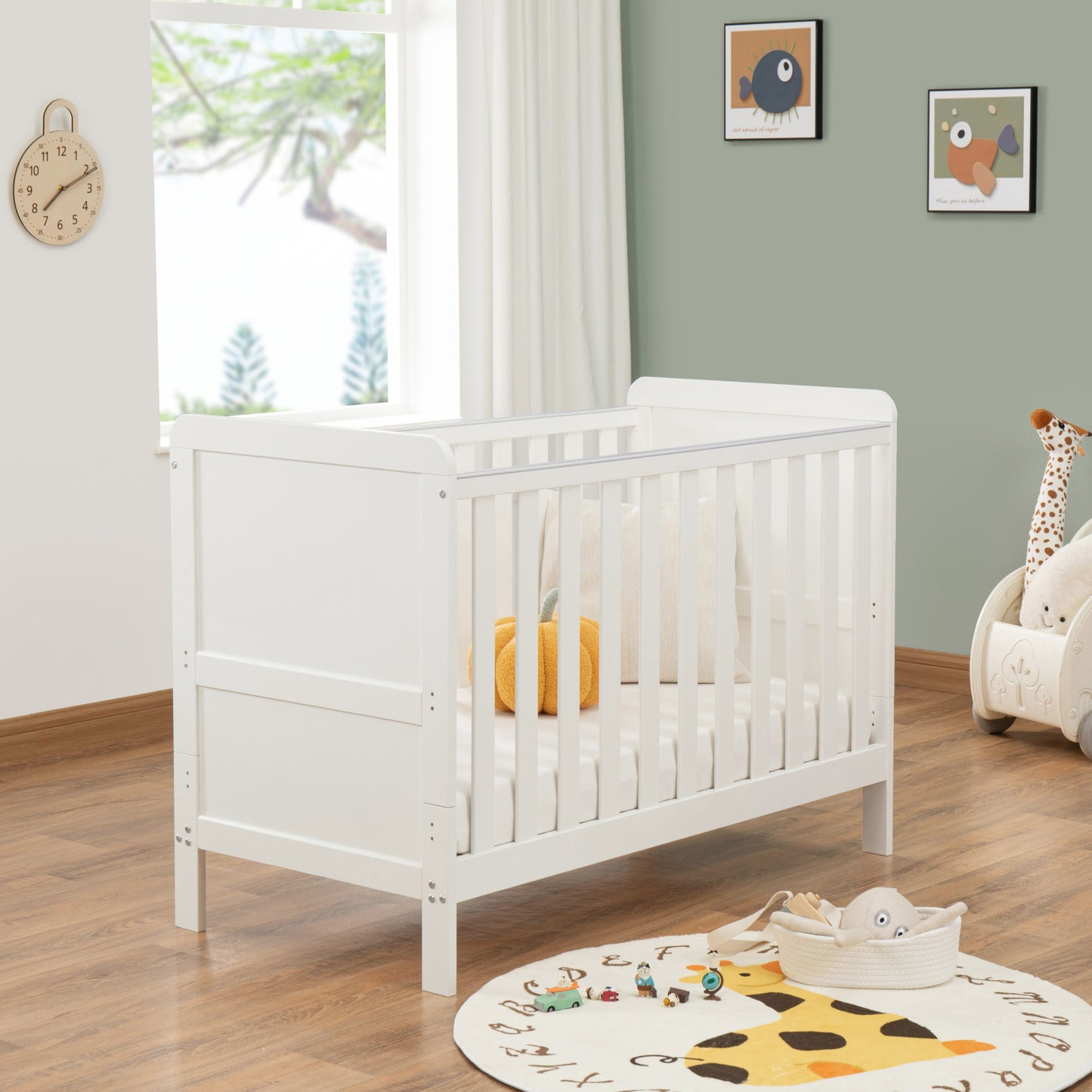 BABYMORE - Caro Urban Mini Cot Bed – White