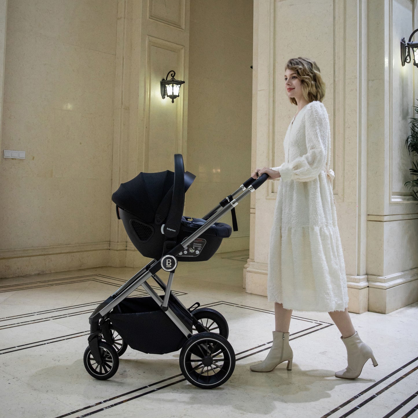 BABYMORE - Chia Travel System Coco Car Seat – Pearl Grey