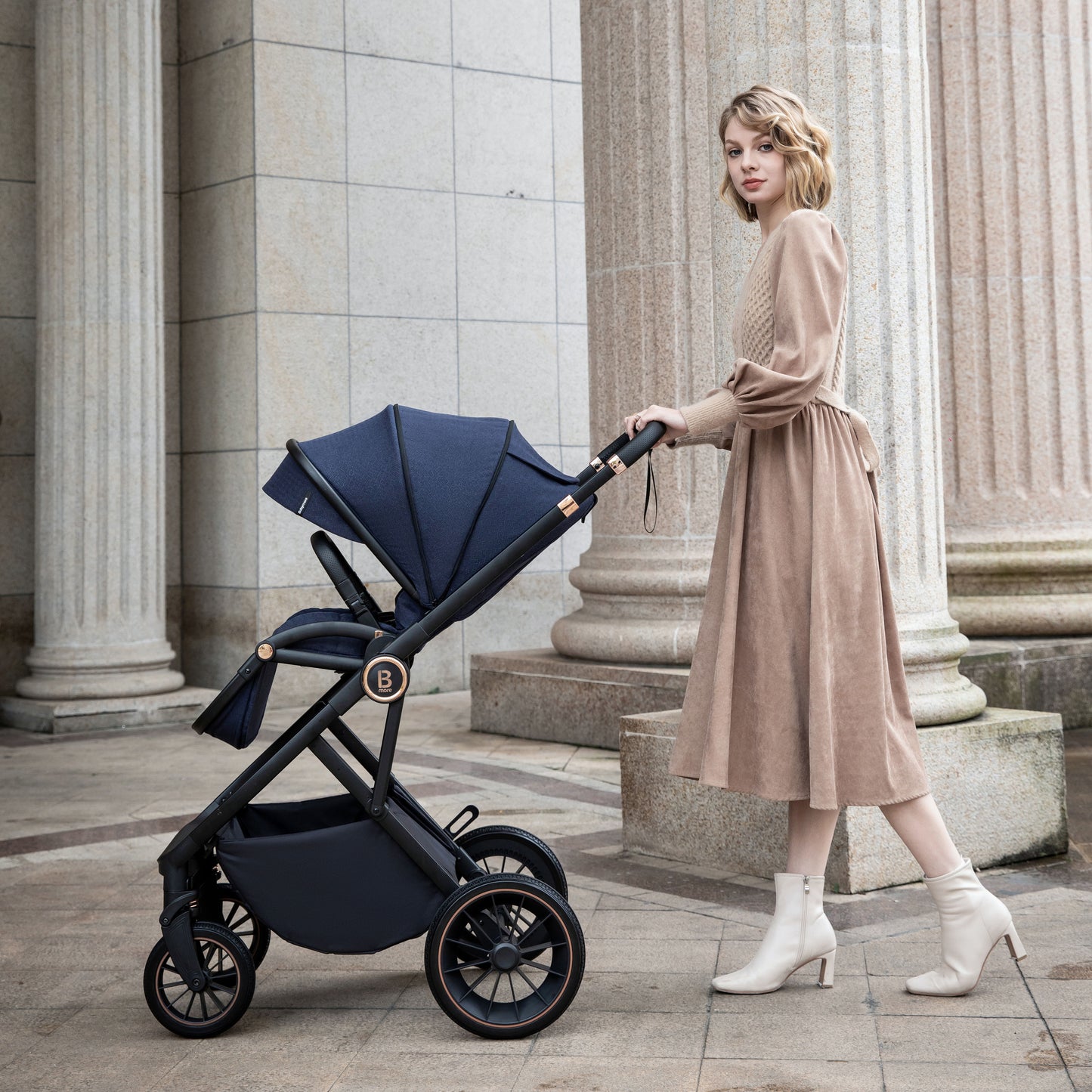 BABYMORE - Chia Travel System Pecan Car Seat – Midnight Blue