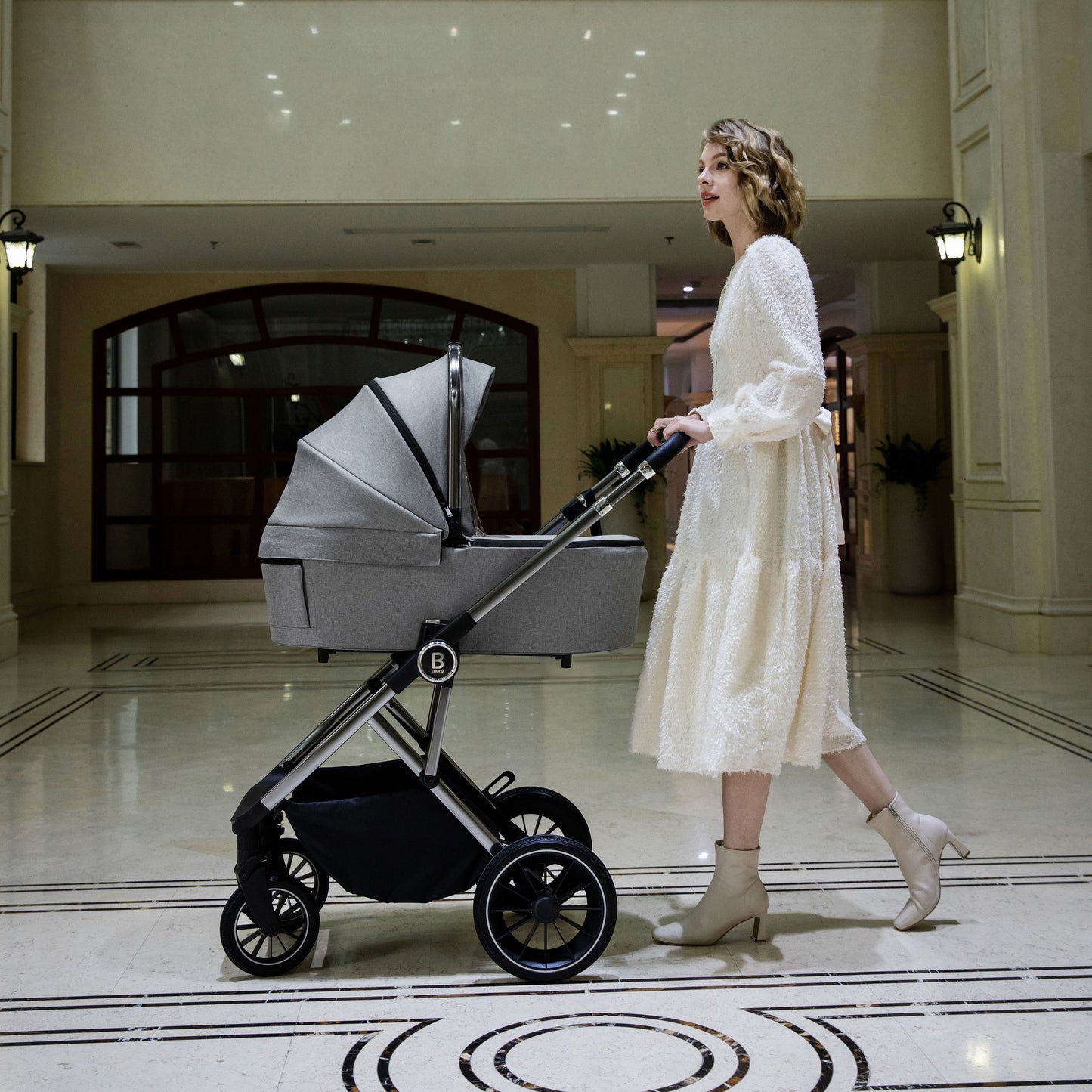 BABYMORE - Chia Travel System Pecan Car Seat – Pearl Grey