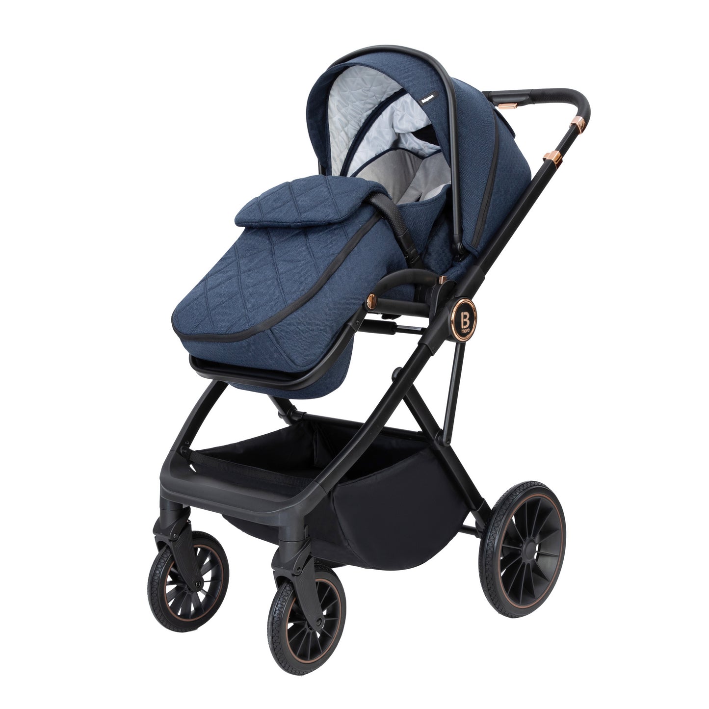 BABYMORE - Chia Travel System Pecan with Base – Midnight Blue