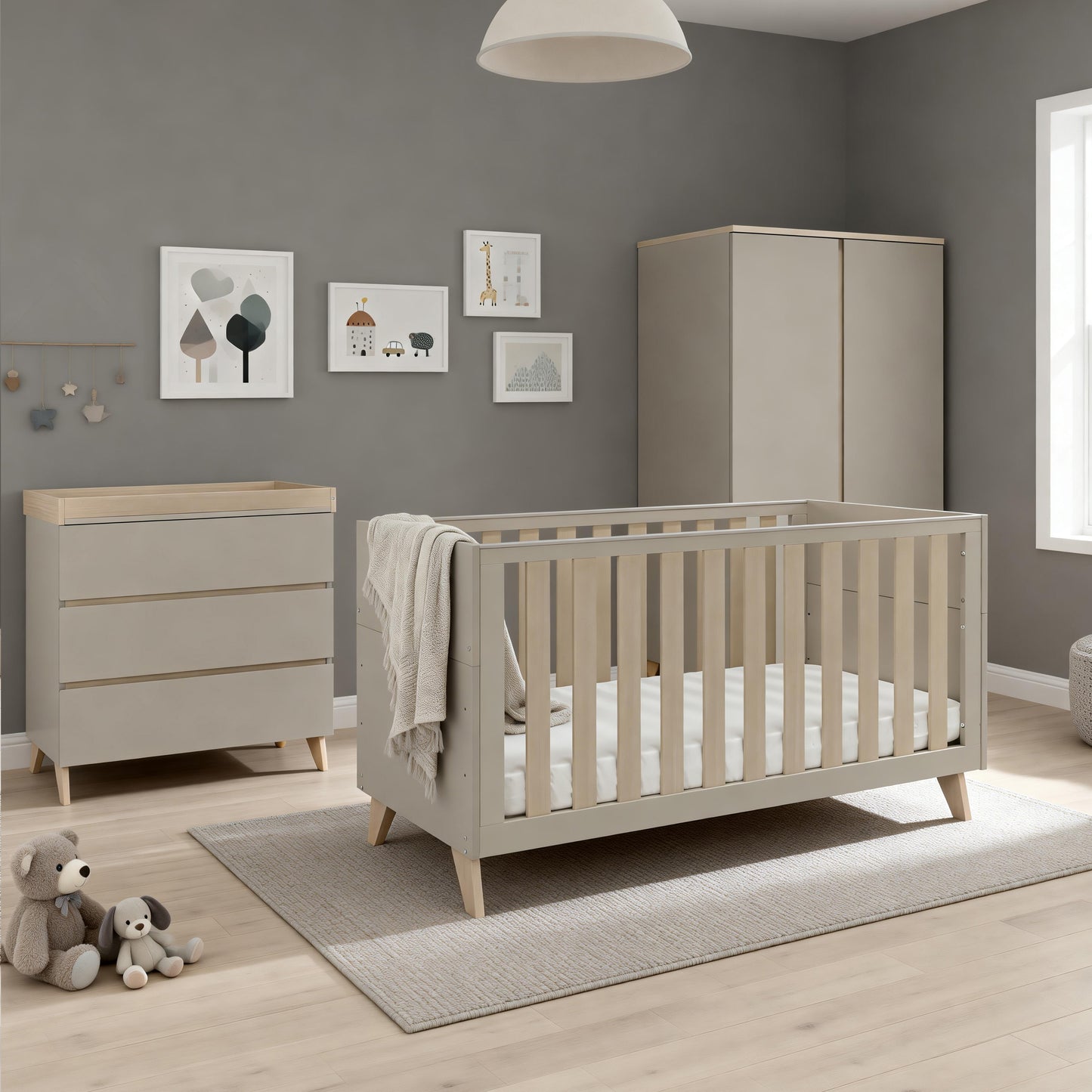 BABYMORE - Dante 3 Piece Nursery Room Set – Cashmere