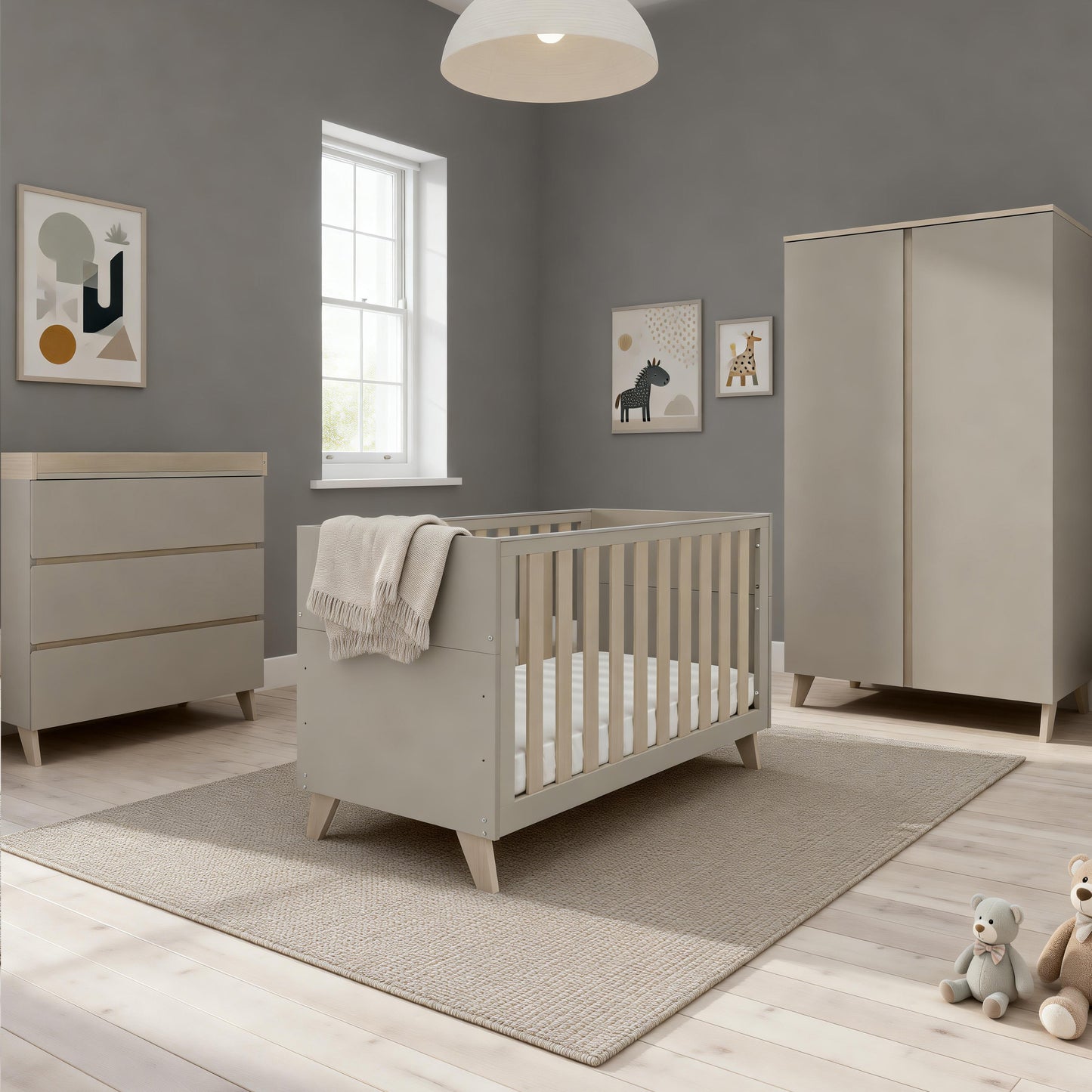 BABYMORE - Dante 3 Piece Nursery Room Set – Cashmere