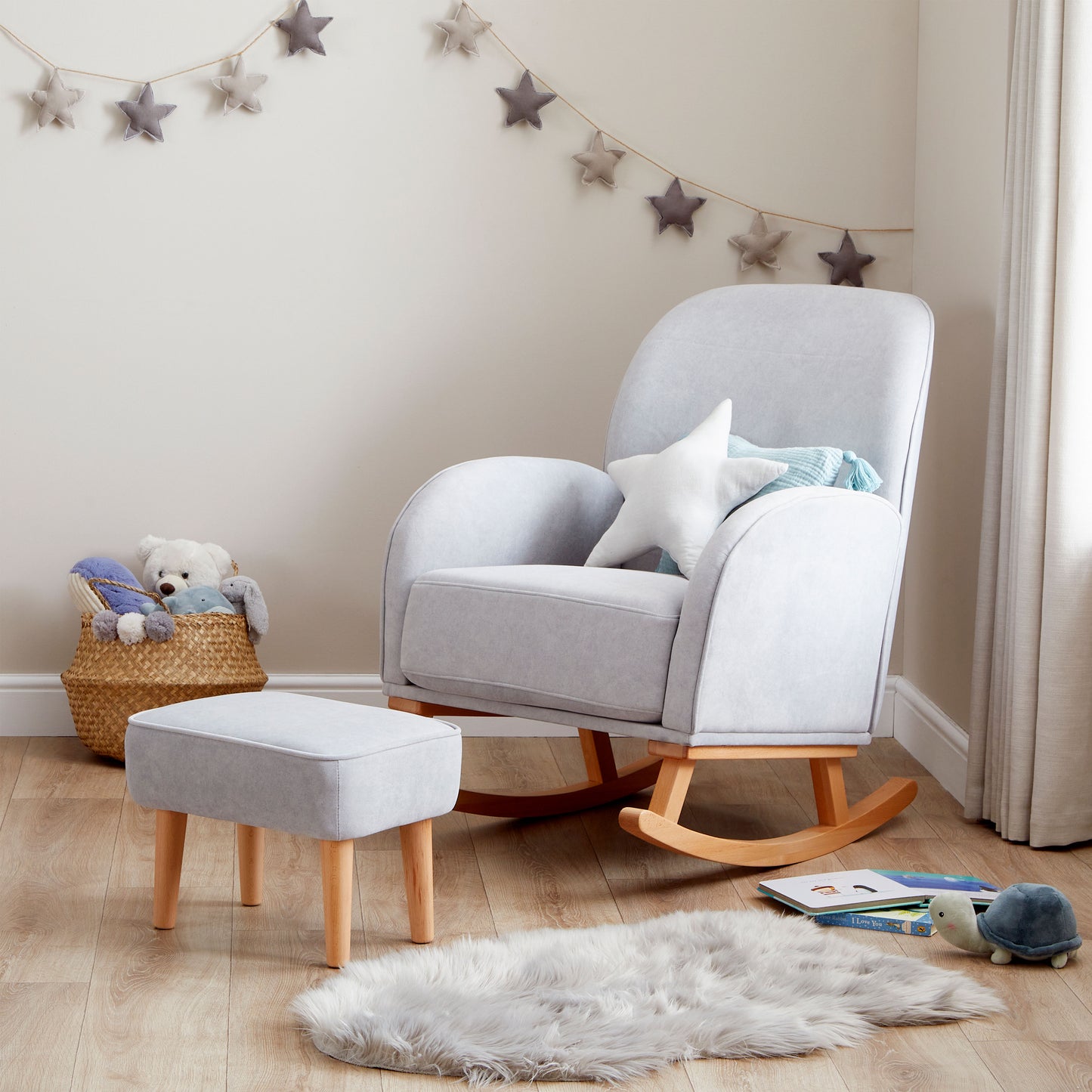 BABYMORE - Freya Nursing Chair with Stool GREY
