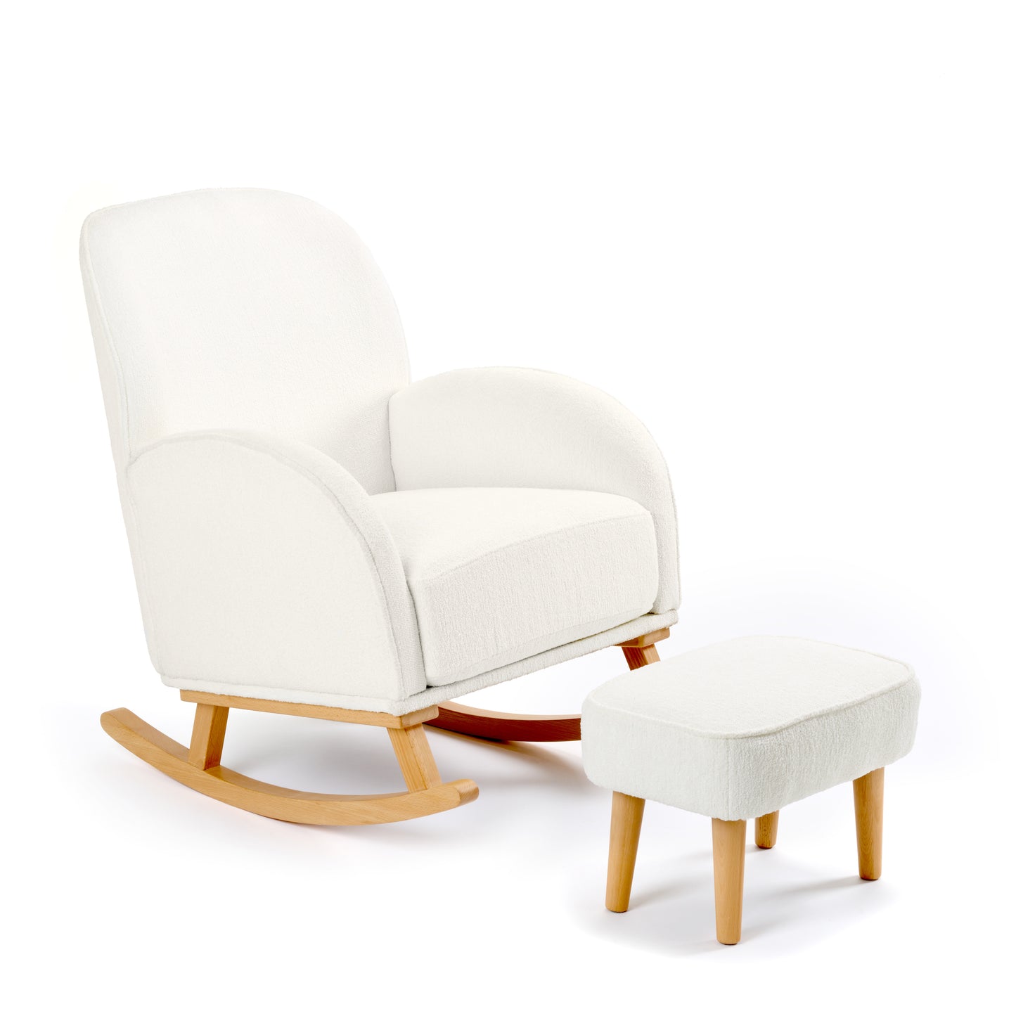 BABYMORE - Freya Nursing Chair with Stool - OFF WHITE BOUCLE