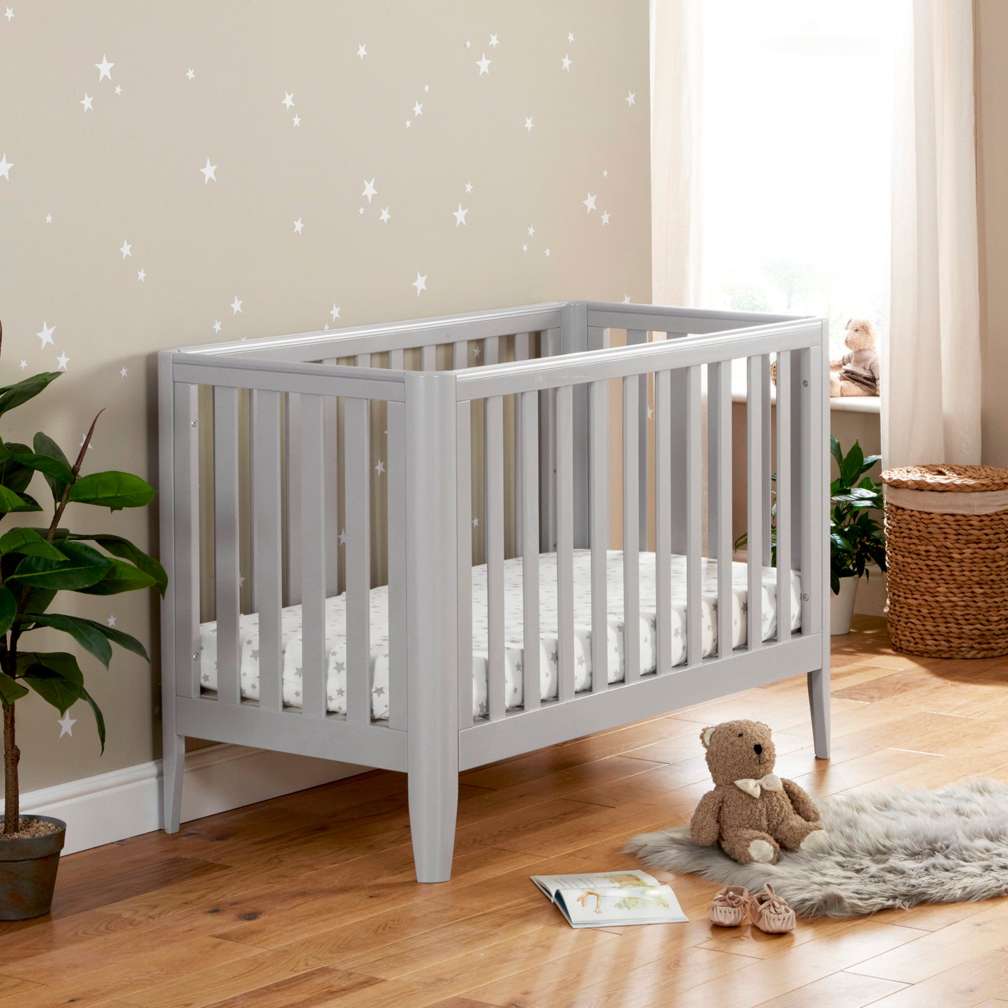 BABYMORE - Iris Mini Cot Bed GREY