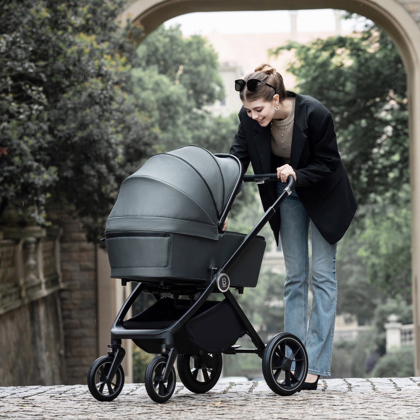 BABYMORE - Kai Travel System Coco with Base – Forest Grey