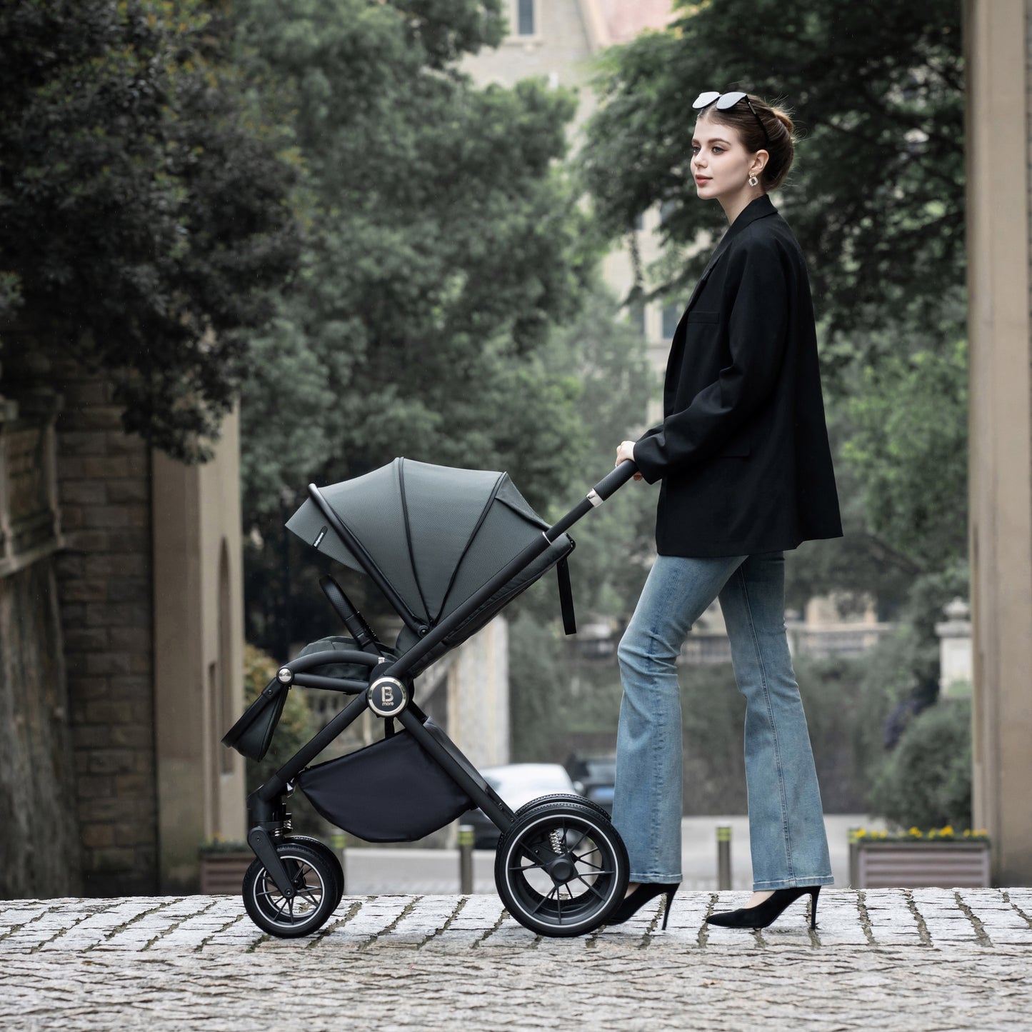 BABYMORE - Kai Travel System Coco with Base – Forest Grey