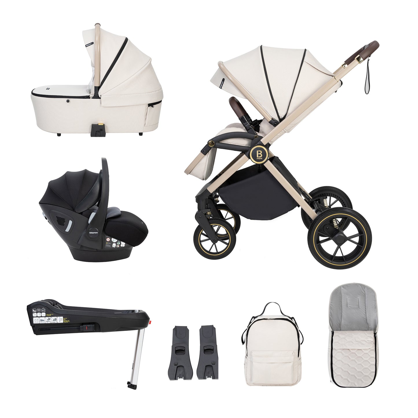 BABYMORE - Kai Travel System Pecan with Base – Sandstone