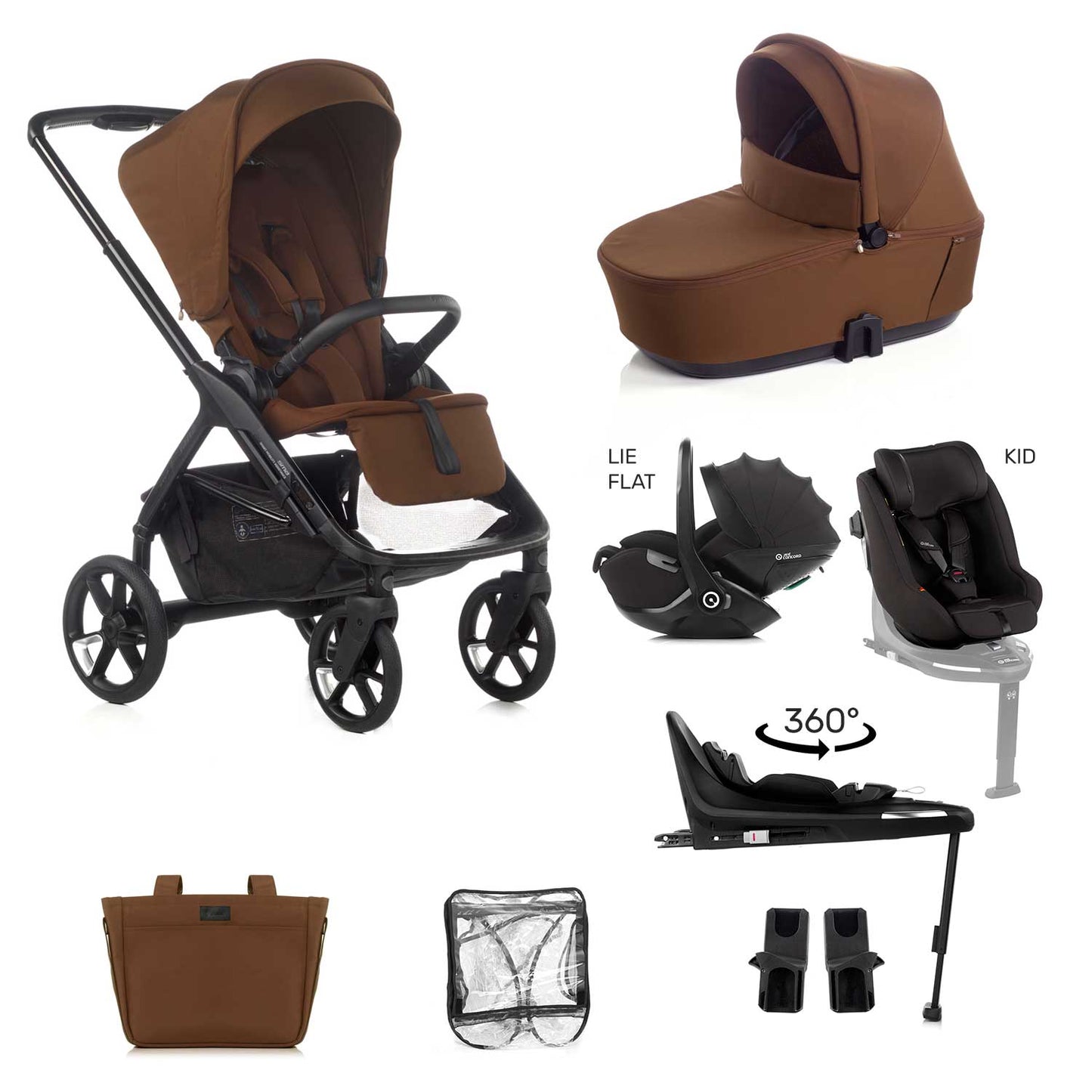 Jané Keep Pushchair + Kombibaby Lie-Flat 360 Baby Car Seat Bundle