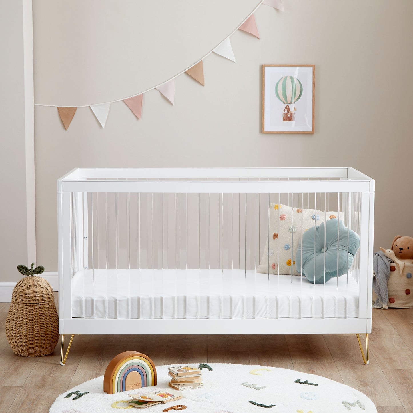 BABYMORE -  Kimi XL Acrylic 2 Piece Nursery Furniture Set