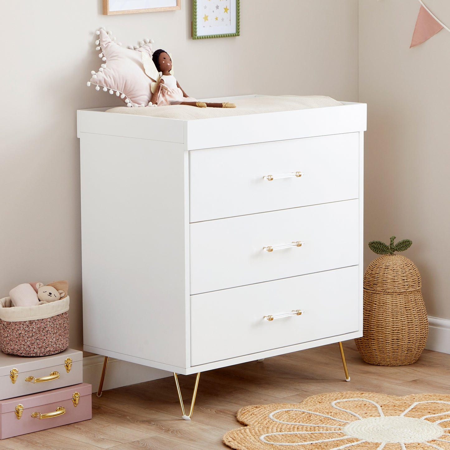BABYMORE -  Kimi XL Acrylic 2 Piece Nursery Furniture Set