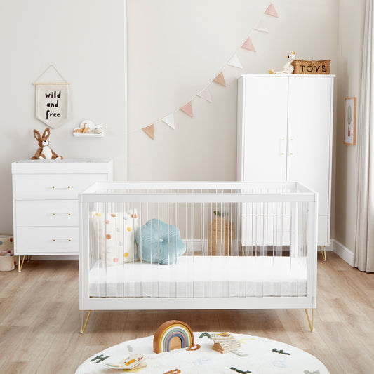 BABYMORE -  Kimi XL Acrylic 3 Piece Nursery Furniture Set