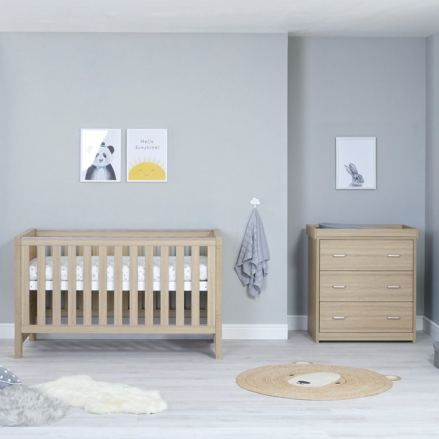 BABYMORE - Luno 2 Piece Nursery Furniture Set – Oak