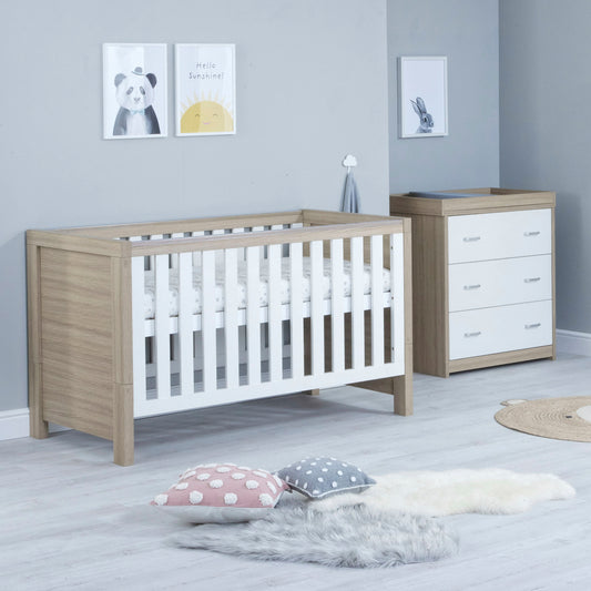 BABYMORE - Luno 2 Piece Nursery Furniture Set – Oak White