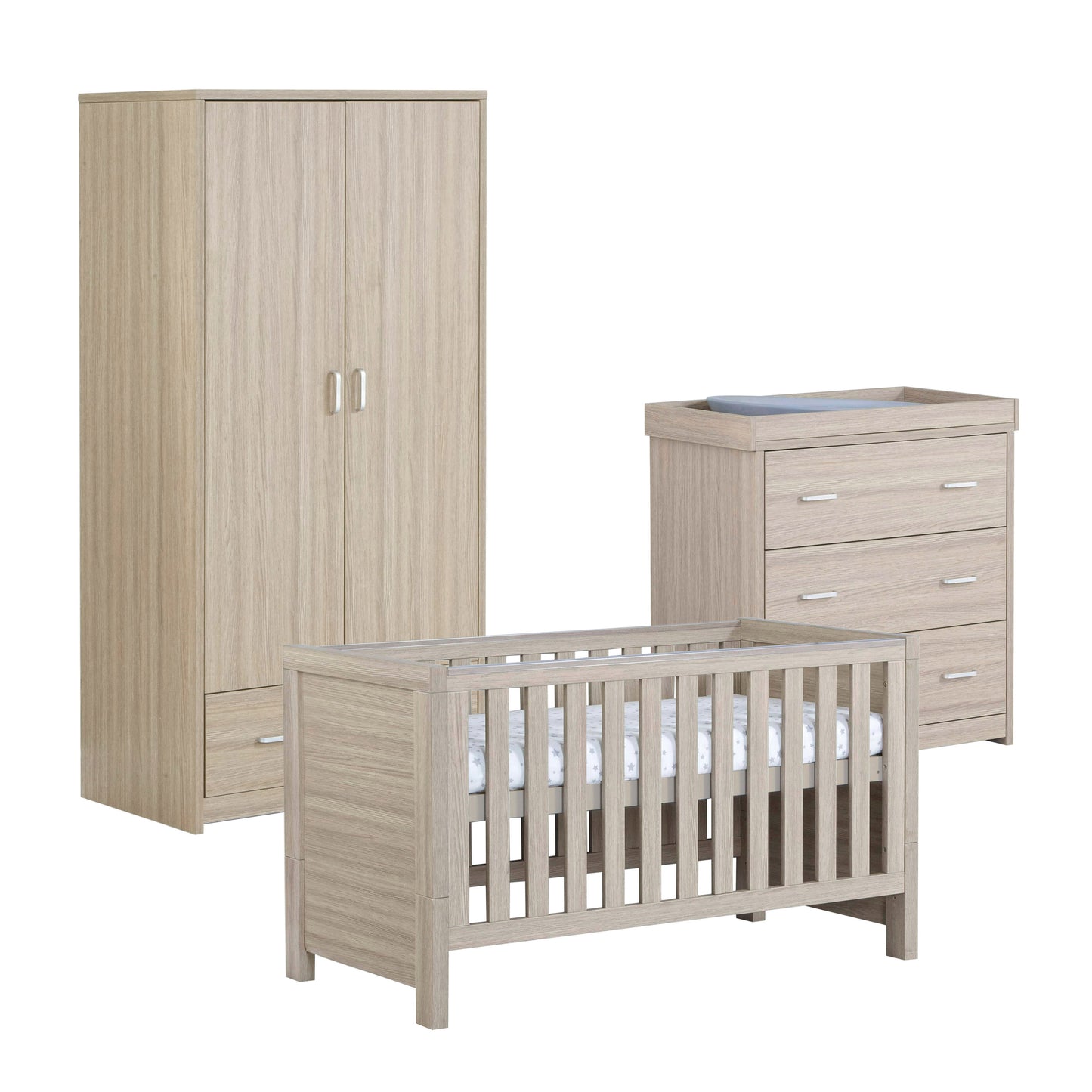 BABYMORE - Luno 3 Piece Nursery Furniture Set – Oak