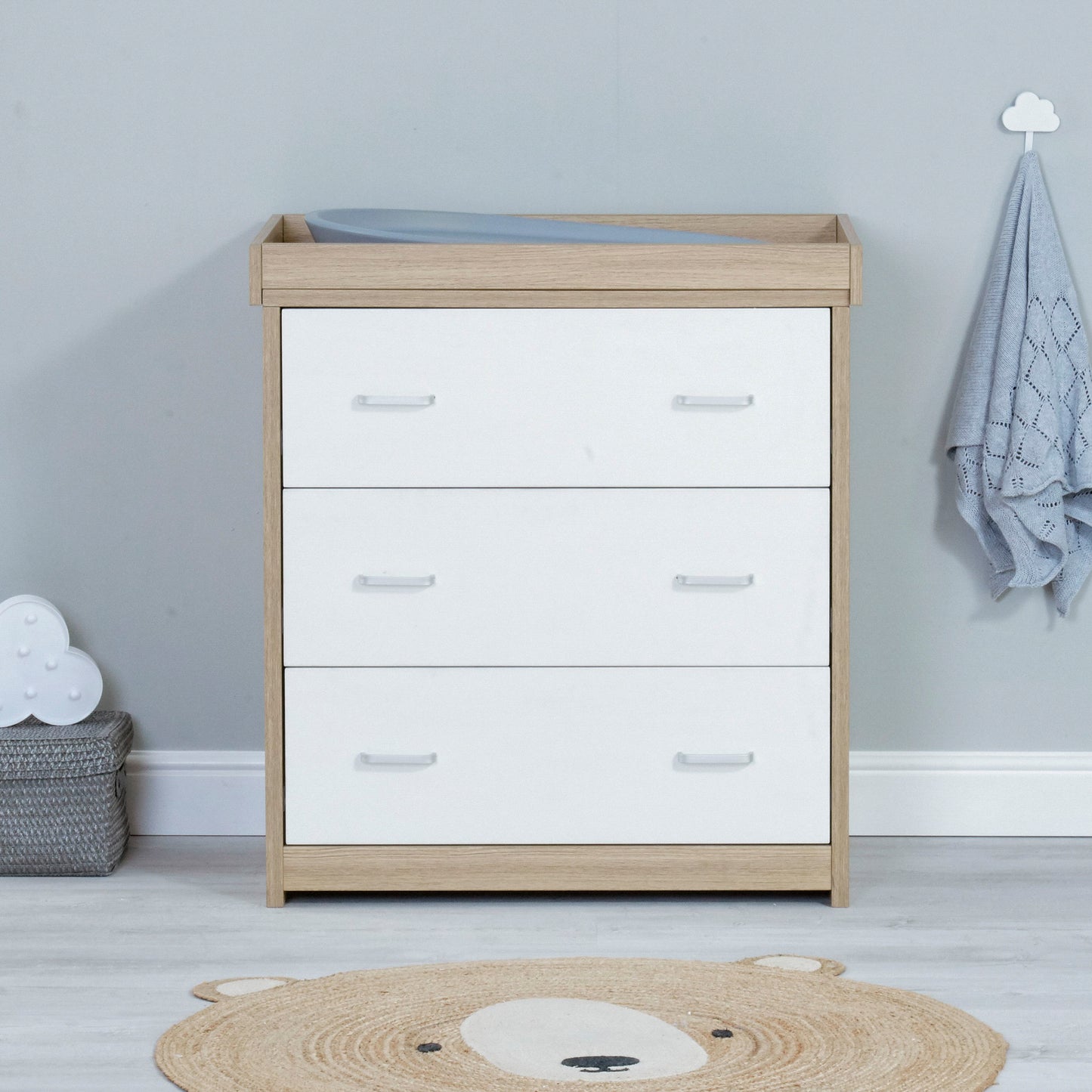 BABYMORE - Luno 3 Piece Nursery Furniture Set – Oak White