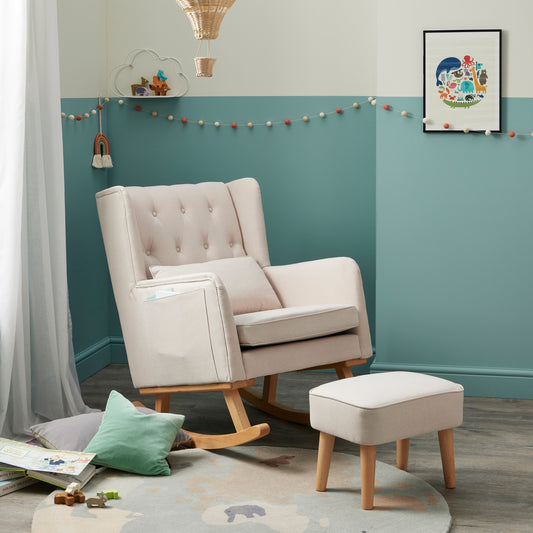 BABYMORE - Lux Nursing Chair with Stool - CREAM