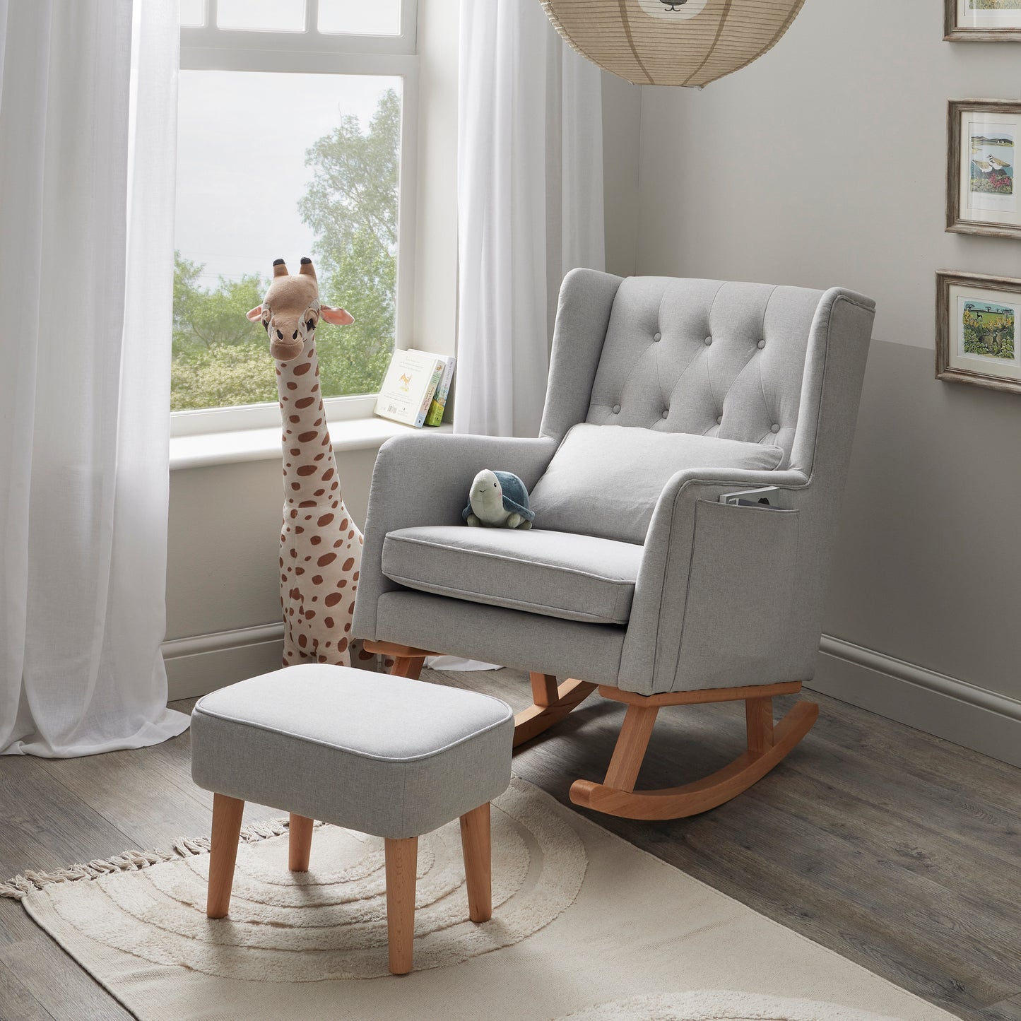 BABYMORE - Lux Nursing Chair with Stool GREY