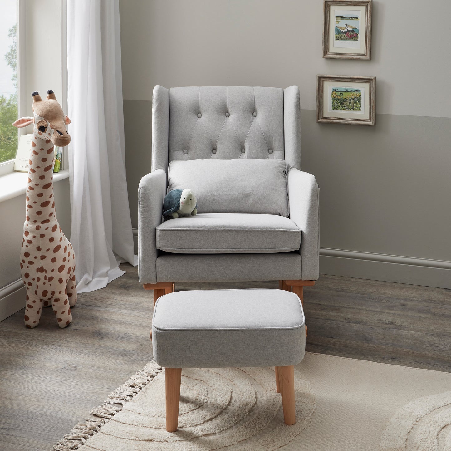 BABYMORE - Lux Nursing Chair with Stool GREY