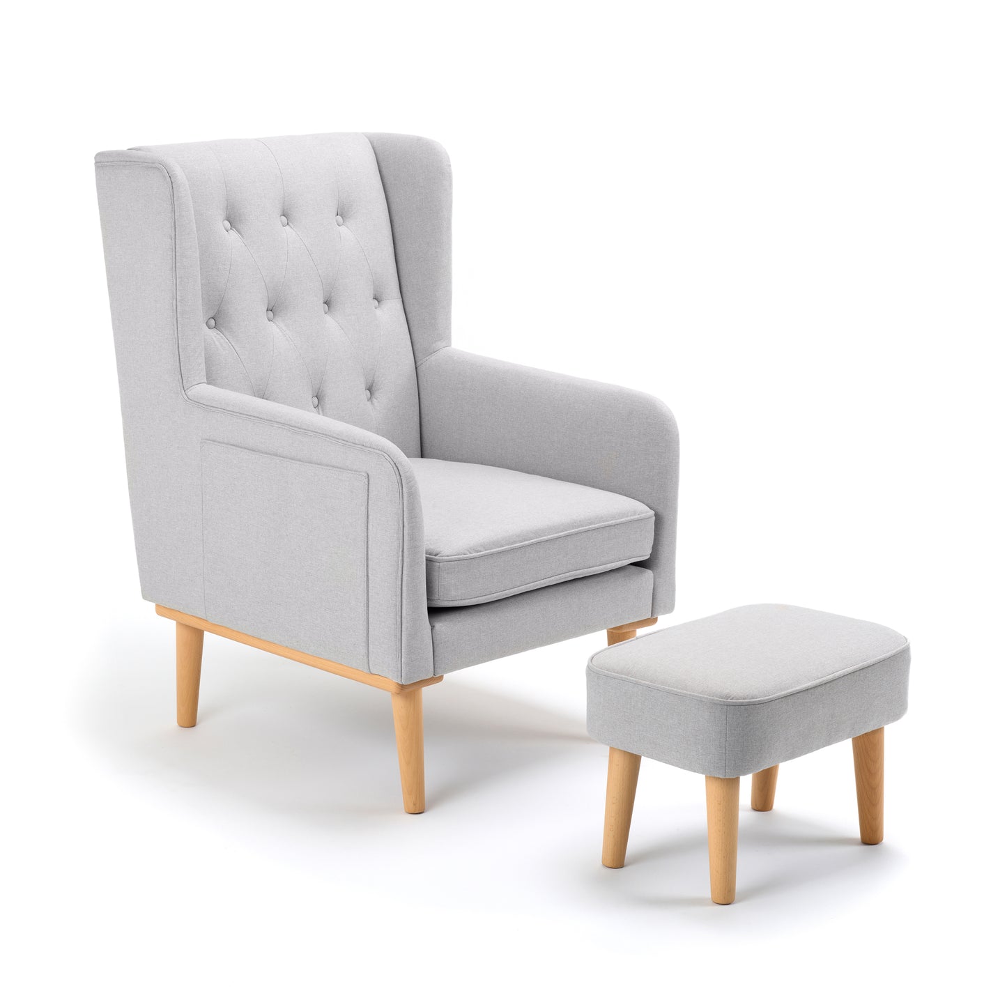 BABYMORE - Lux Nursing Chair with Stool GREY