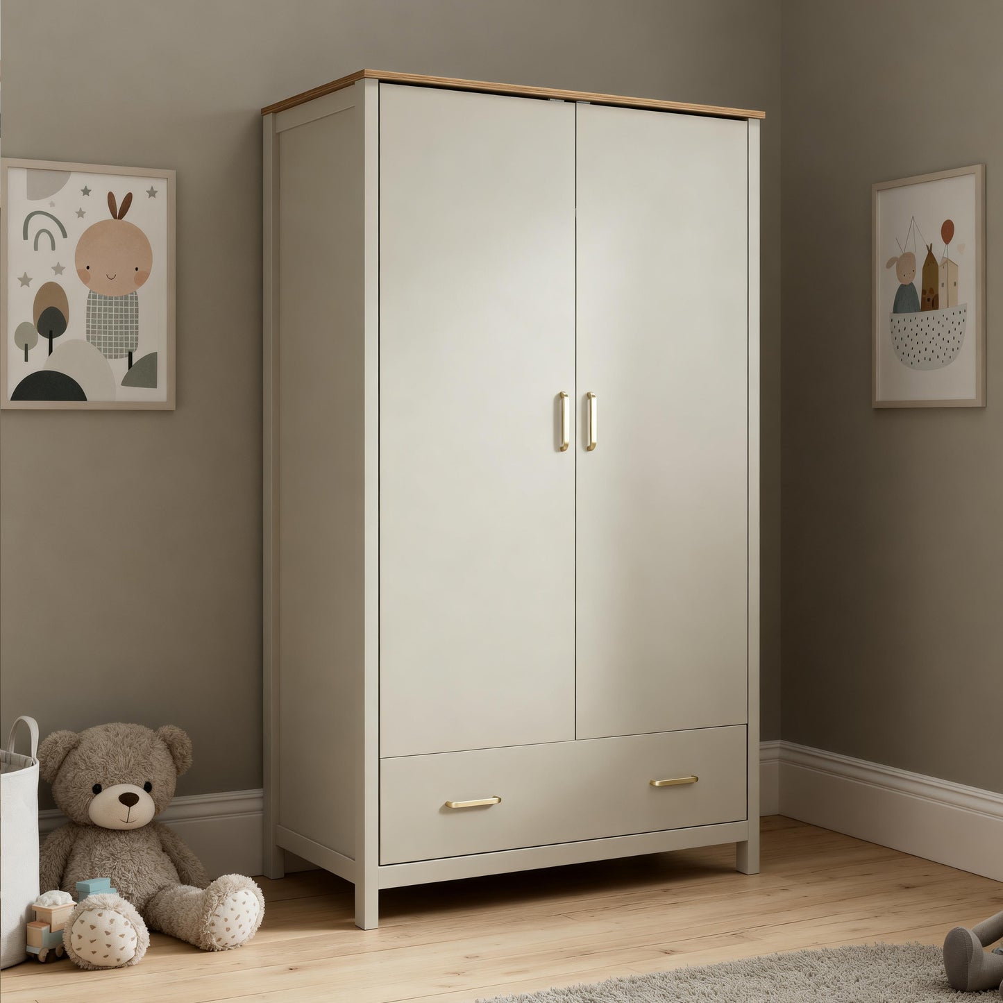BABYMORE - Mira Nursery Wardrobe – Cashmere Warm Oak