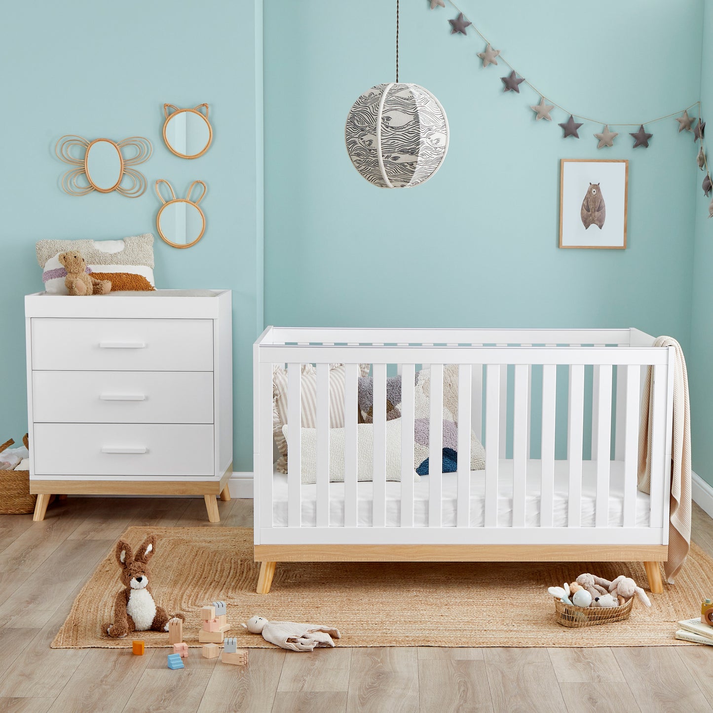 BABYMORE - Mona 2 Piece Nursery Furniture Set – White