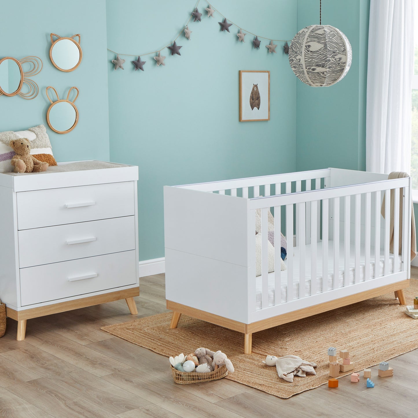 BABYMORE - Mona 2 Piece Nursery Furniture Set – White