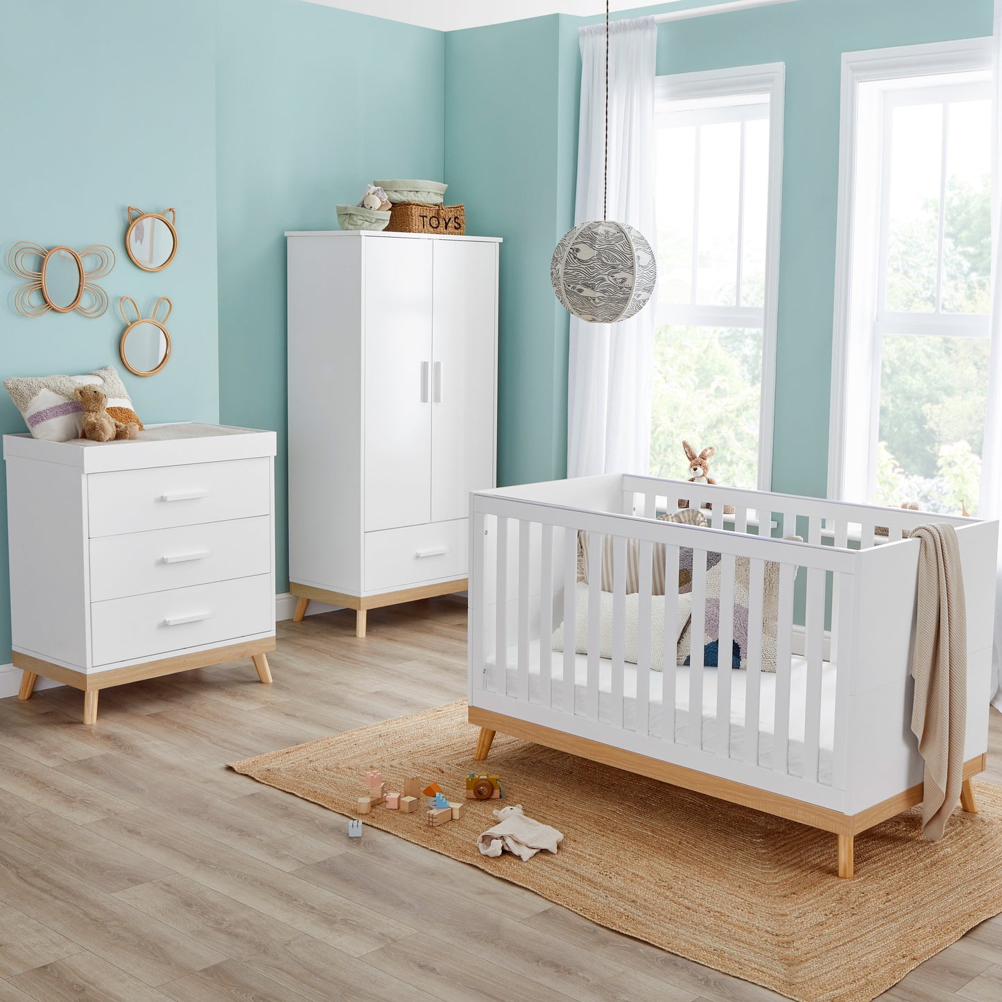 BABYMORE - Mona 3 Piece Nursery Furniture Set – White