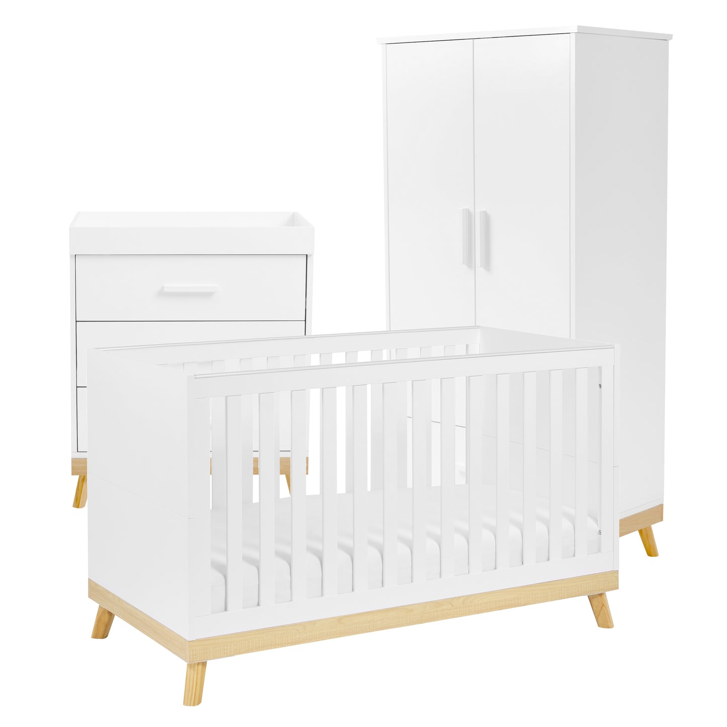 BABYMORE - Mona 3 Piece Nursery Furniture Set – White