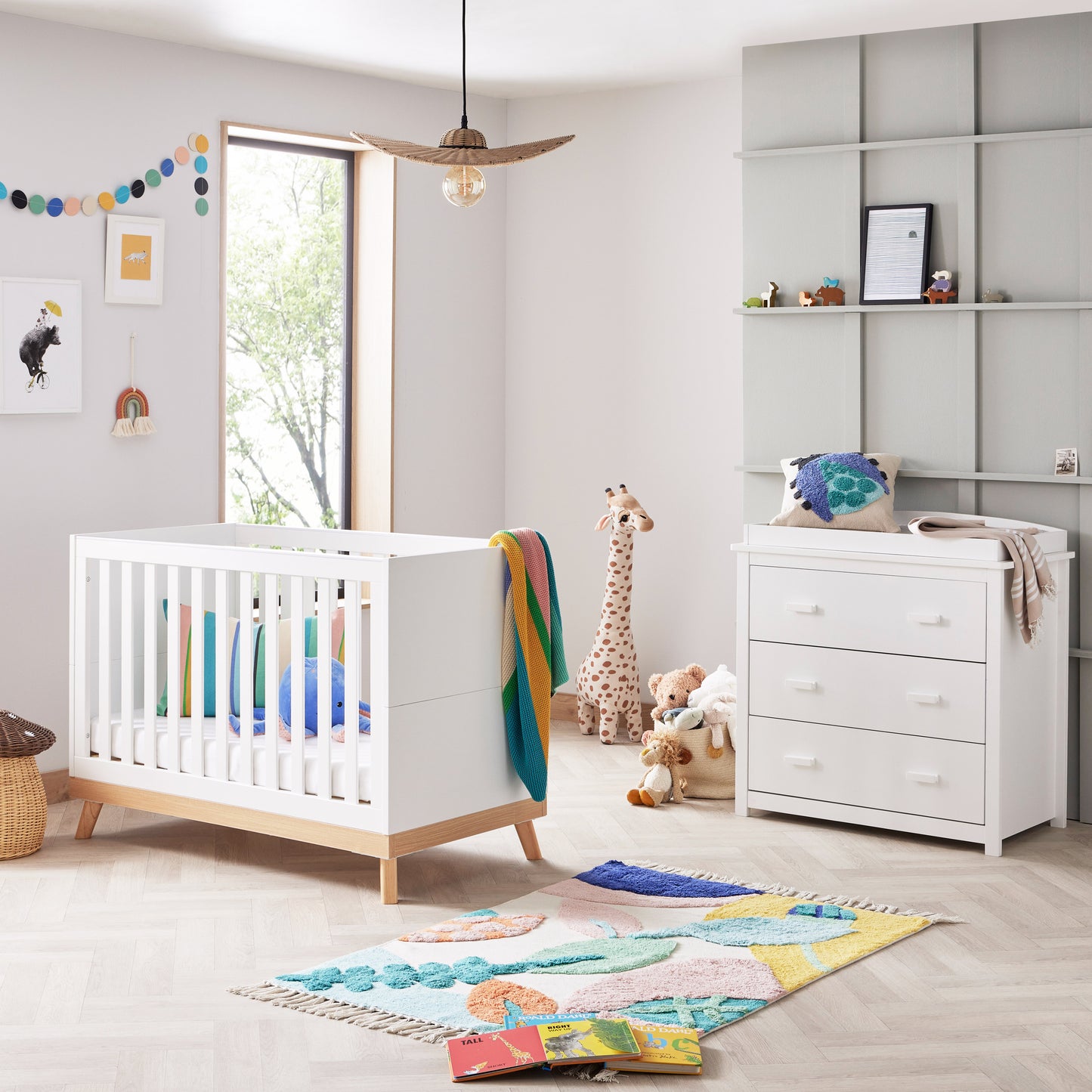 BABYMORE -  Mona 2 Piece Universal Nursery Furniture Set – White