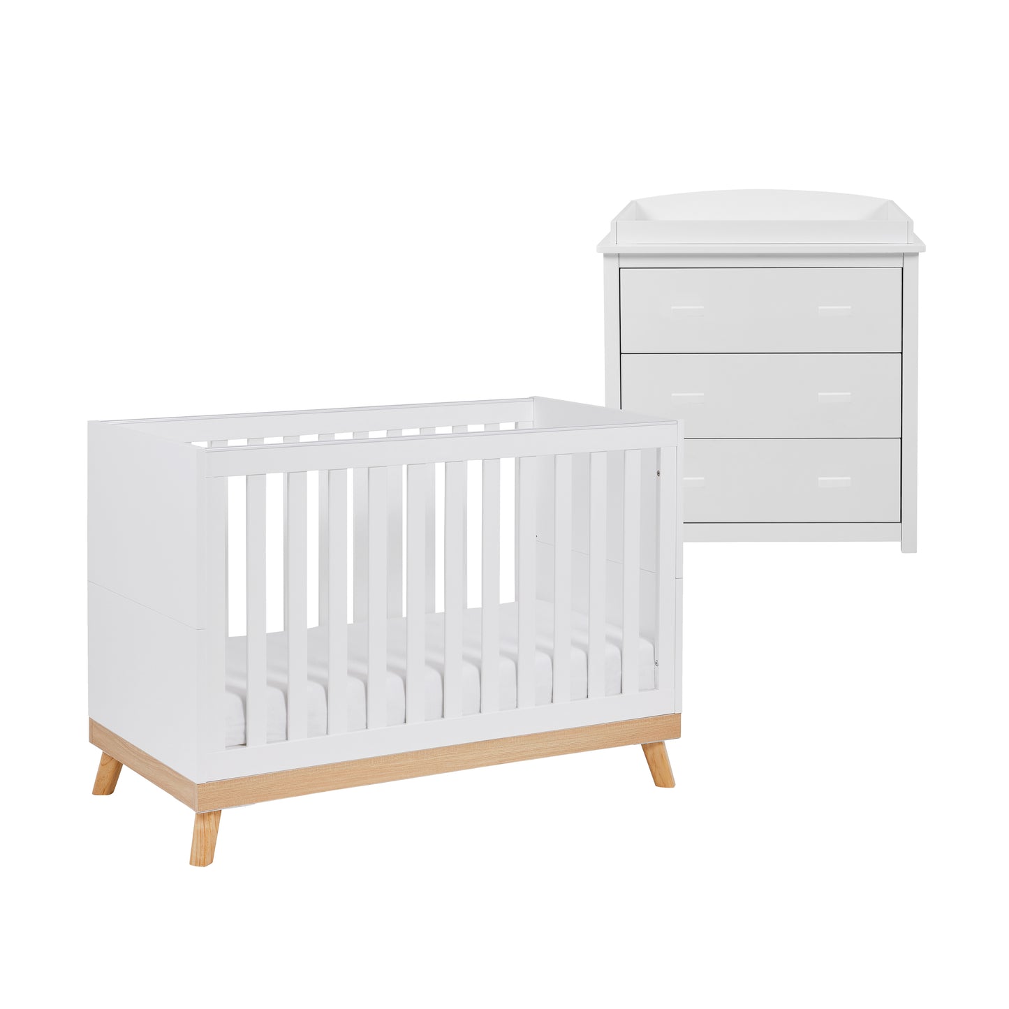 BABYMORE -  Mona 2 Piece Universal Nursery Furniture Set – White