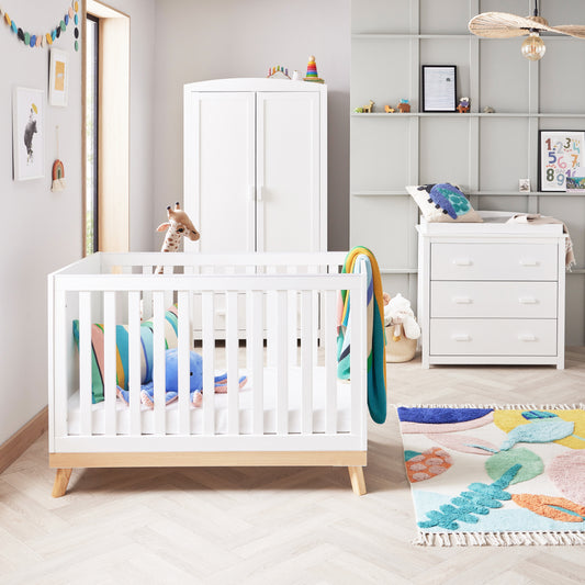 BABYMORE -  Mona 3 Piece Universal Nursery Furniture Set – White