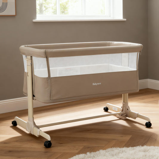 BABYMORE - Neera Bedside Crib – Khaki