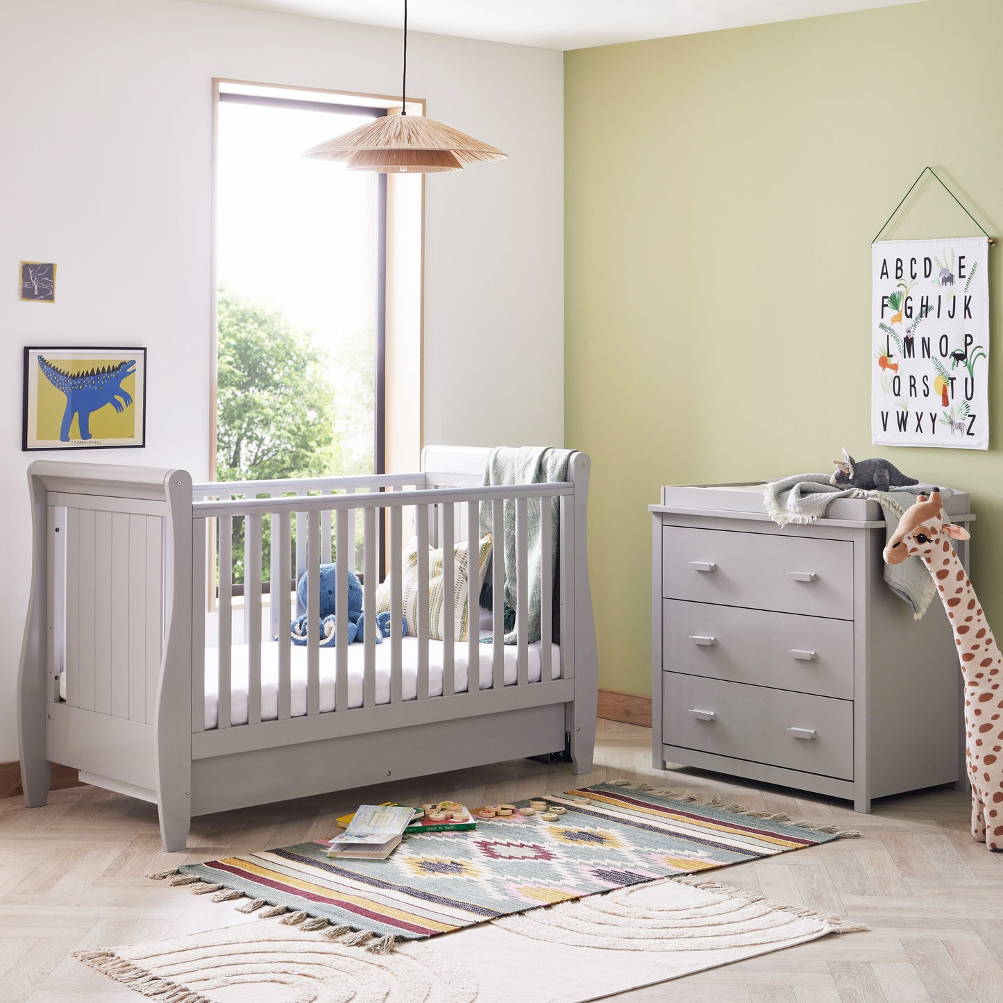 BABYMORE - Stella 2 Piece Nursery Furniture Set – Grey