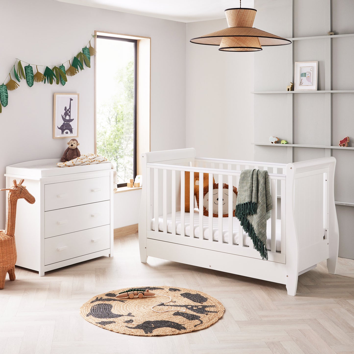 BABYMORE - Stella 2 Piece Nursery Furniture Set – White