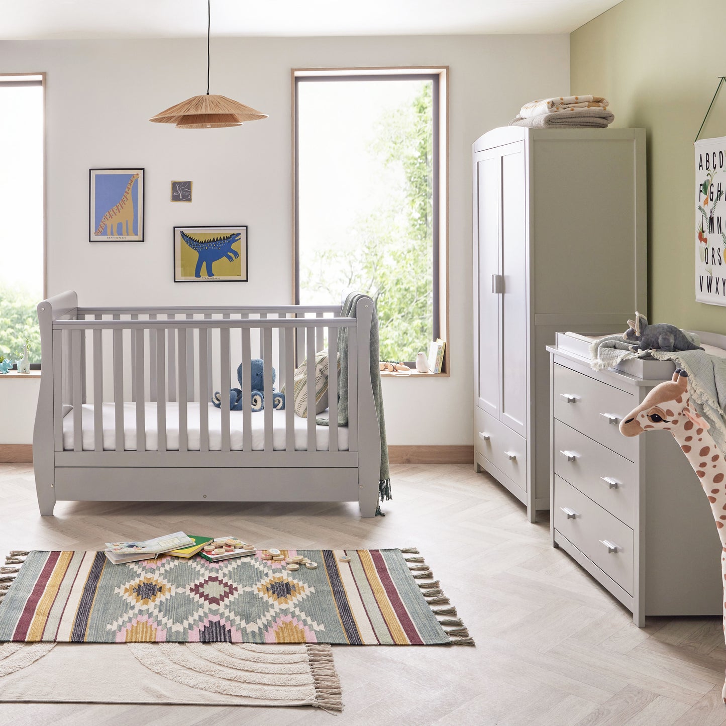 BABYMORE - Stella 3 Piece Nursery Furniture Set – Grey