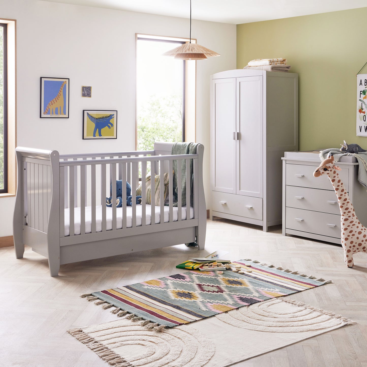 BABYMORE - Stella 3 Piece Nursery Furniture Set – Grey