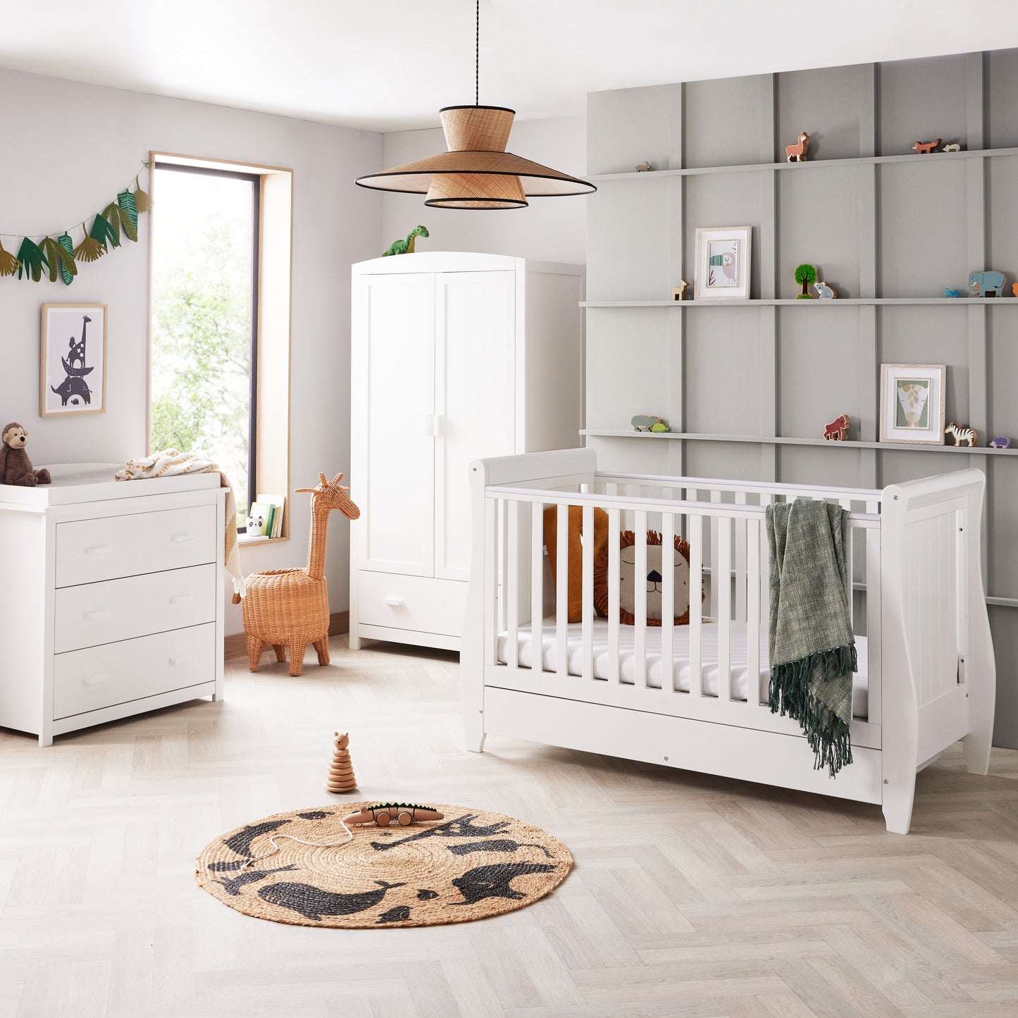 BABYMORE - Stella 3 Piece Nursery Furniture Set – White