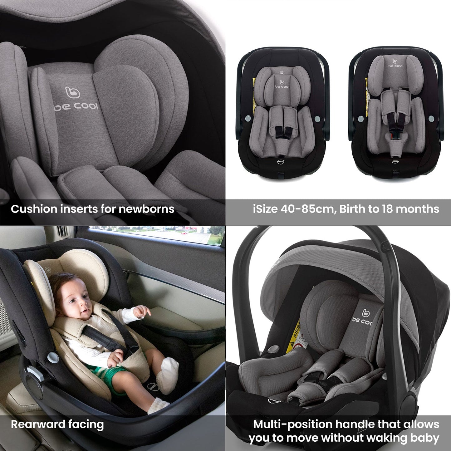 Be Cool Travel Carrier iSize Baby Car Seat, 40-85 cm 0-18 months