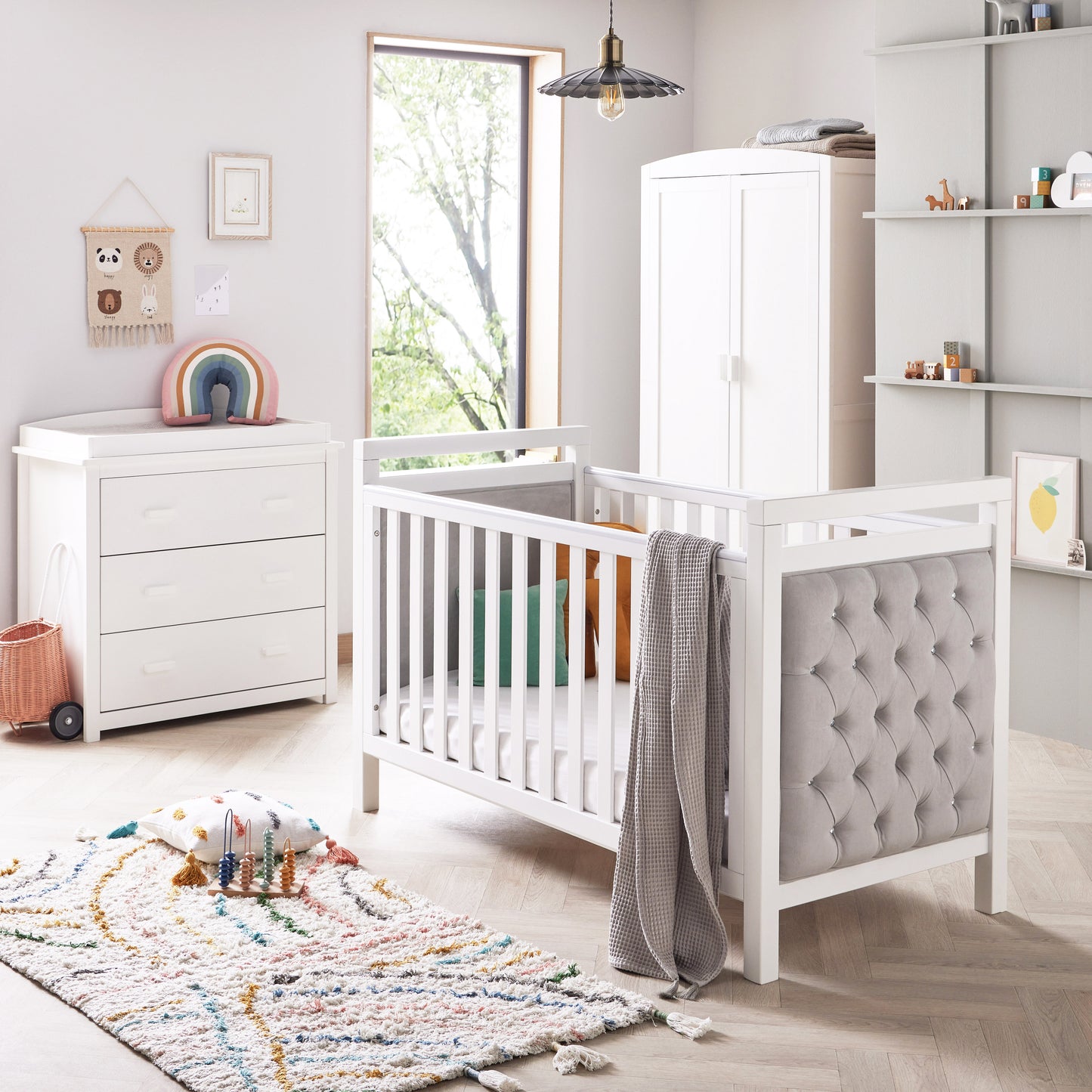 BABYMORE - Velvet Deluxe 3 Piece Nursery Furniture Set