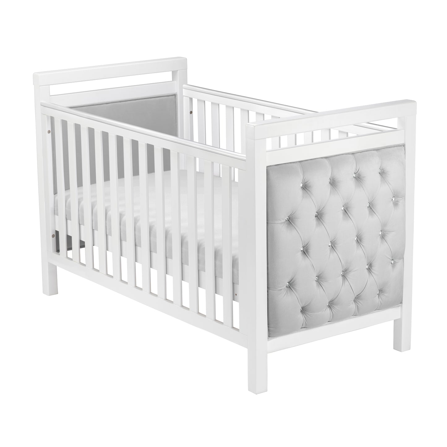 BABYMORE - Velvet Deluxe Cot Bed WHITE