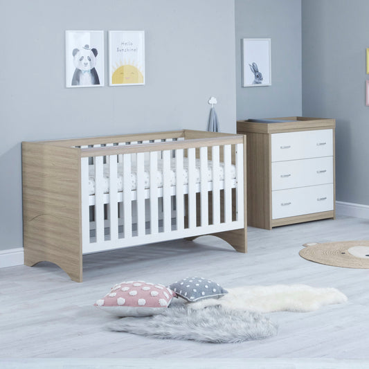 BABYMORE -  Veni 2 Piece Nursery Furniture Set – Oak White