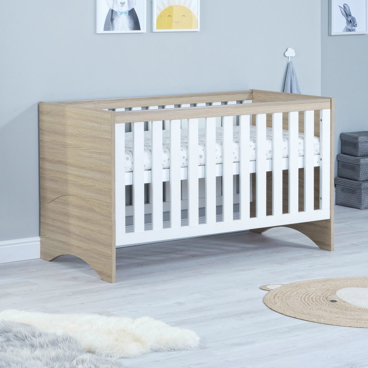 BABYMORE - Veni 3 Piece Nursery Furniture Set – Oak White