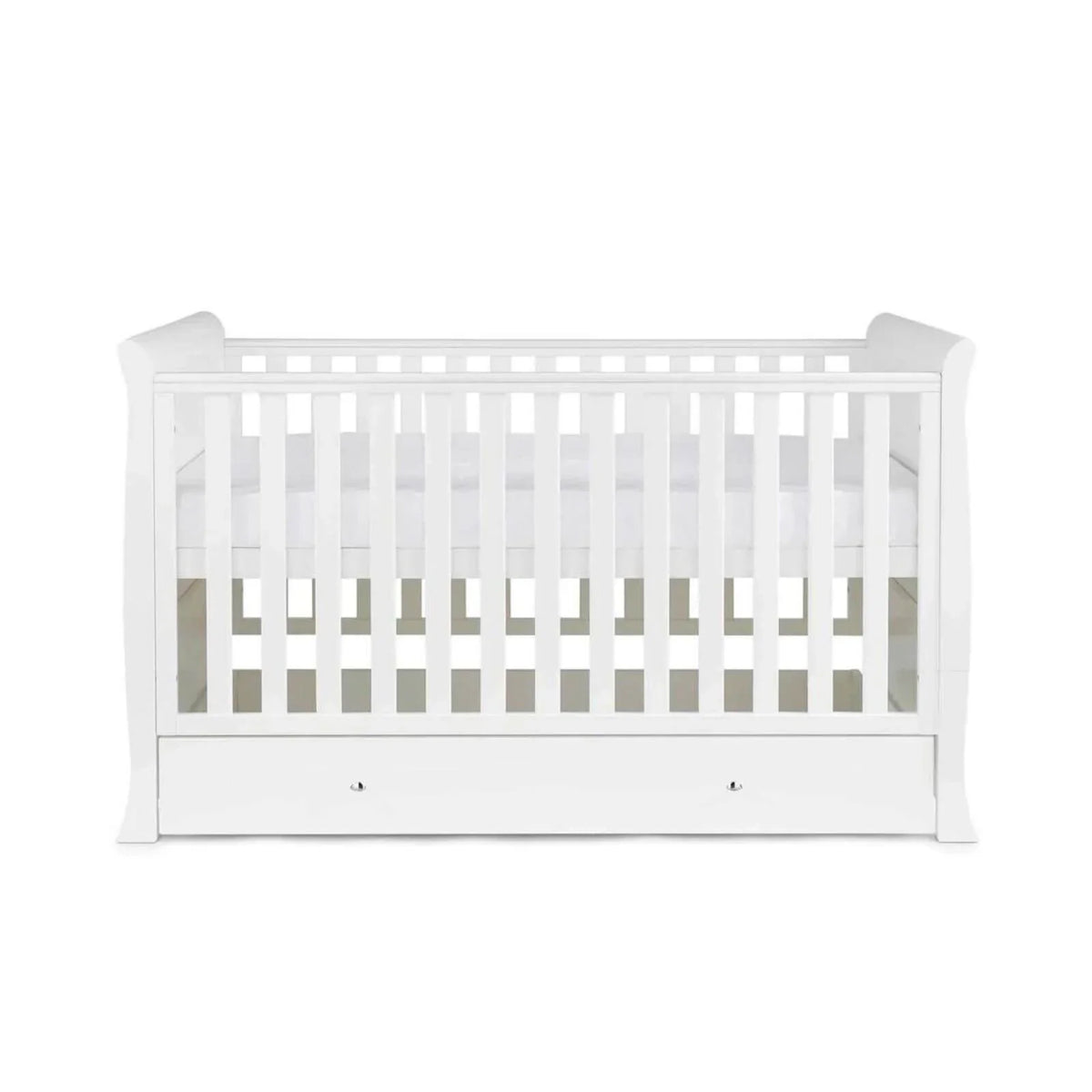 Ickle Bubba Snowdon Classic 2 Piece Furniture Set White - Fibre Mattress